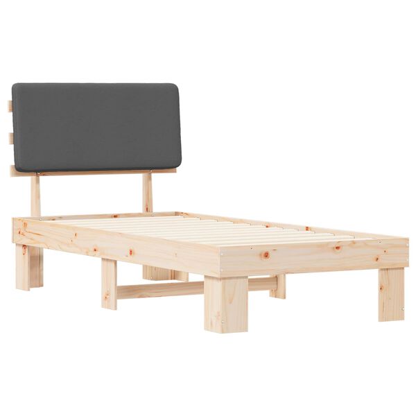 vidaXL R&aacute;m postele s čal&uacute;nen&yacute;m čelom Tmavo &scaron;ed&aacute; 100 x 200 cm