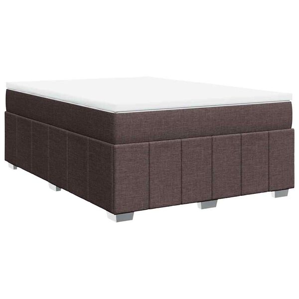 vidaXL Boxspring posteľ s matracom tmavohned&aacute; 140x190 cm l&aacute;tka