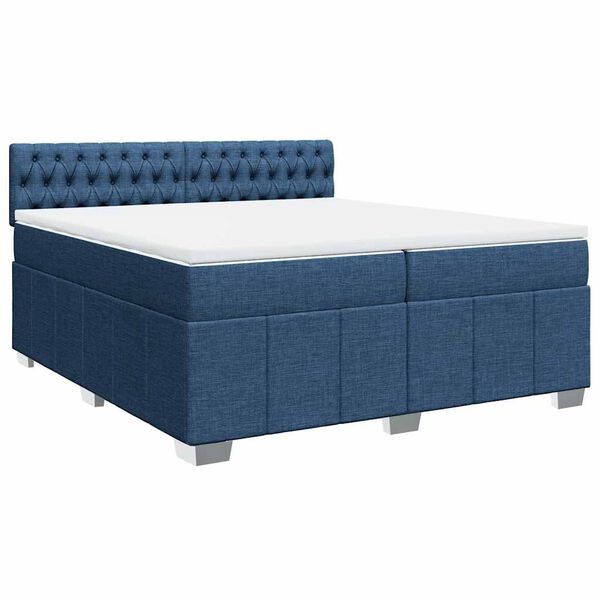 vidaXL Boxspring posteľ s matracom modr&aacute; 200x200 cm l&aacute;tka