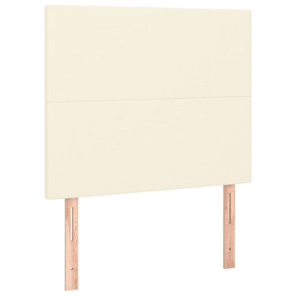 vidaXL Čelo postele kr&eacute;mov&eacute; 80x5x118/128 cm umel&aacute; koža