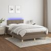vidaXL Boxspring posteľ s matracom a LED sivohned&aacute; 120x190 cm l&aacute;tka