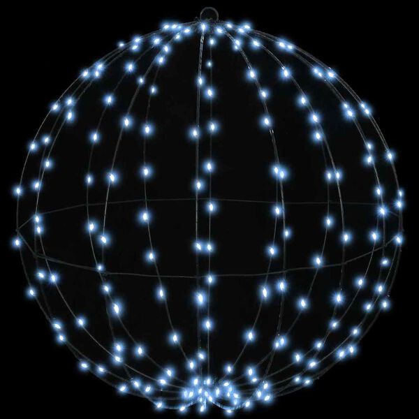 vidaXL Lopta s 192 LED-i Studen&aacute; biela 60 cm Kov