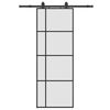 vidaXL Posuvn&eacute; dvere s kovan&iacute;m čierne 76x205 cm ESG sklo