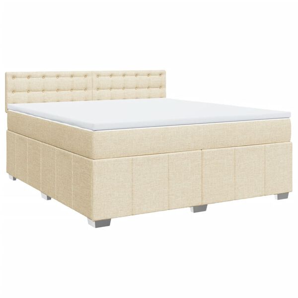 vidaXL Posteľn&yacute; r&aacute;m boxspring s matracom kr&eacute;mov&yacute; 180x200 cm l&aacute;tka