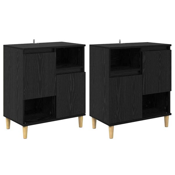 vidaXL Komody 2 pcs Čierny dub 60 x 35 x 70 cm Kompozitn&eacute; drevo