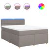 vidaXL Posteľn&yacute; r&aacute;m boxspring s matracom sivohned 160x200 cm l&aacute;tka