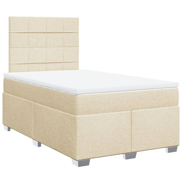 vidaXL Boxspring posteľ s matracom kr&eacute;mov&aacute; 120x190 cm l&aacute;tka