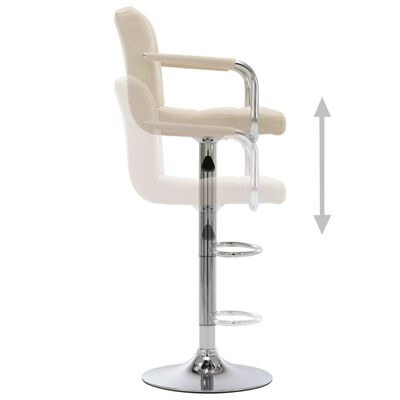 vidaXL Barová stolička krémová látková