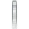 vidaXL Obl&uacute;kov&eacute; gabionov&eacute; ko&scaron;e 3 ks 400x30x120/140 cm pozink. železo