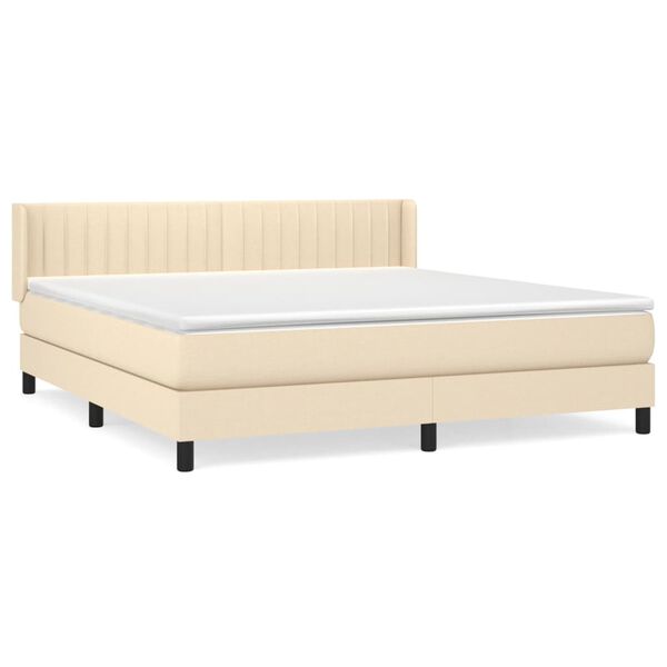 vidaXL Posteľn&yacute; r&aacute;m boxspring s matracom kr&eacute;mov&yacute; 180x200 cm l&aacute;tka