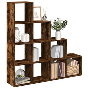 vidaXL Knižnica 4-posch. dymov&yacute; dub 131,5x29x131,5 cm kompozitn&eacute; drevo