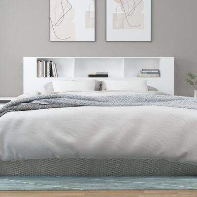 vidaXL Čelo postele so skrinkou biele 200x18,5x104,5 cm