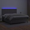 vidaXL Boxspring posteľ s matracom a LED siv&aacute; 160x200 cm umel&aacute; koža