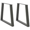 vidaXL Nohy k jed&aacute;lensk&eacute;mu stolu v tvare V, 2 ks, antracitov&eacute;, 80 x (72-73,3) cm, oceľ