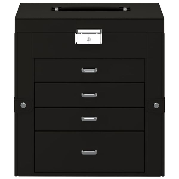 VidaXL &Scaron;perkovnica 5-vrstvov&aacute; s zrkadlom uzamykateľn&eacute; čierna