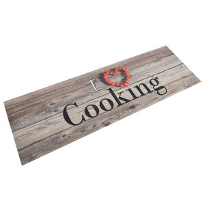 vidaXL Kuchynsk&yacute; koberec um&yacute;vateľn&yacute; Cooking siv&yacute; 60x180 cm zamat