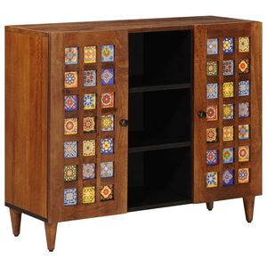 vidaXL Serv&iacute;rovacia skriňa Orech 90 x 33,5 x 75 cm Mas&iacute;vne mango drevo
