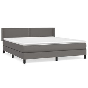 vidaXL Boxspring posteľ s matracom siv&aacute; 180x200 cm umel&aacute; koža