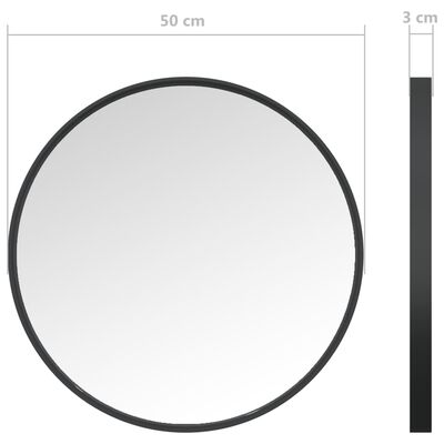 vidaXL Nástenné zrkadlo čierne 50 cm