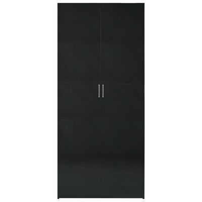 vidaXL Úložná skrinka, lesklá čierna 80x35,5x180 cm, kompozitné drevo