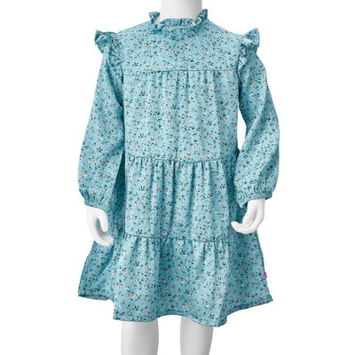 Detské šaty s dlhými rukávmi modré 92