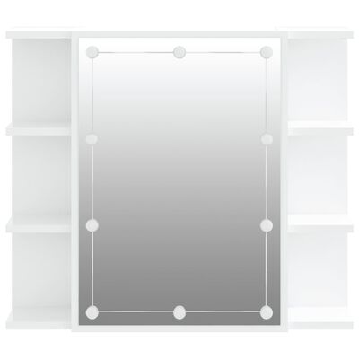 vidaXL Zrkadlová skrinka s LED biela 70x16,5x60 cm