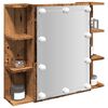 vidaXL Zrkadlová skrinka s LED Old Wood 70x16,5x60 cm