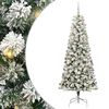 vidaXL Umel&yacute; Skl&aacute;pac&iacute; Vianočn&yacute; Stromček 300 LED Zelen&aacute; a biela 180 cm