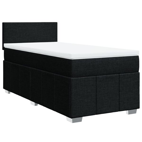 vidaXL Boxspring posteľ s matracom čierna 100x200 cm l&aacute;tka