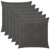 vidaXL Poťah na podložku 6 pcs HEERLEN Tmavosiv&aacute; 55 x 55 cm Zamat