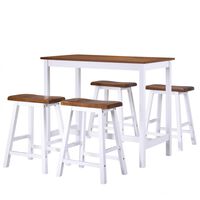 vidaXL Barový stôl a stoličky 5-dielna súprava, masívne drevo