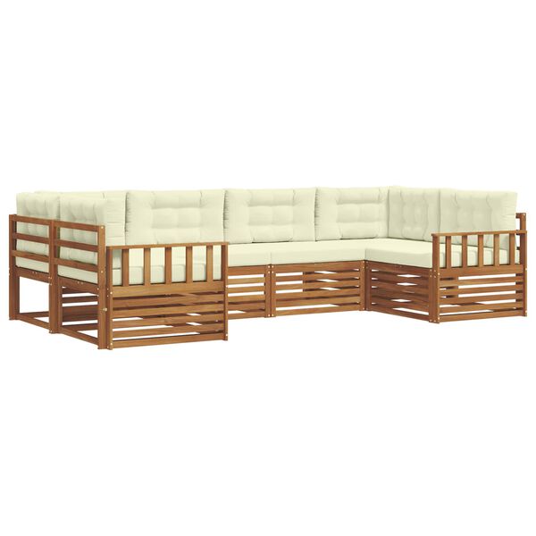 vidaXL Z&aacute;hradn&aacute; s&uacute;prava gaučov s vank&uacute;&scaron;om 6 pcs Pr&iacute;rodn&aacute; a kr&eacute;mov&aacute;