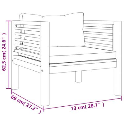 vidaXL 12-dielny záhradný sedací set a krémové podložky akáciový masív