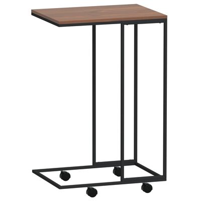 vidaXL Príručný stolík + kolieska čierny 40x30x63,5cm spracované drevo