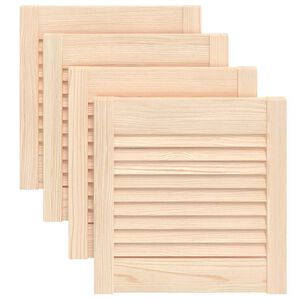 vidaXL Lamelov&eacute; dvierka na skrinku 4 ks 39,5x39,4 cm, borovicov&yacute; mas&iacute;v