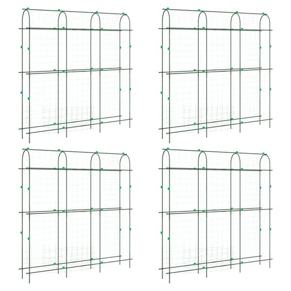 vidaXL Z&aacute;hradn&eacute; mreže pre pop&iacute;nav&eacute; rastliny 4 ks v tvare U oceľ