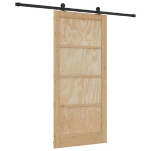 vidaXL Posuvn&eacute; dvere ORKDAL Hned&aacute; 93 x 202 cm Mas&iacute;vne borovicov&eacute; drevo