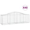 vidaXL Obl&uacute;kov&yacute; gabionov&yacute; k&ocirc;&scaron; 40 ks 200x50x60/80 cm pozinkovan&eacute; železo