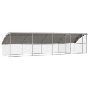 vidaXL Ps&iacute; kennel 4 ks Strieborn&aacute; 8 x 2 x 2 m Pozinkovan&aacute; oceľ