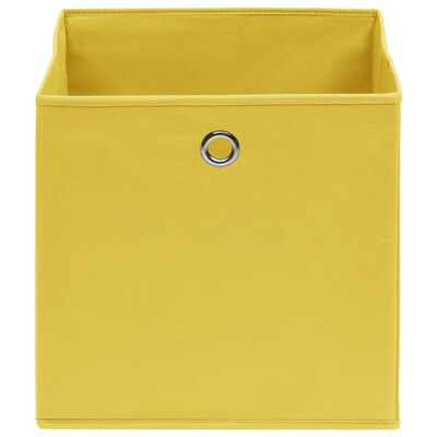 vidaXL Úložné boxy 4 ks, netkaná textília 28x28x28 cm, žlté