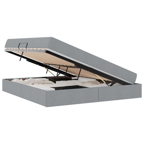 vidaXL Postel s &uacute;ložn&yacute;m prostorem a matrac&iacute; Svetlosiv&aacute; 160 x 200 cm