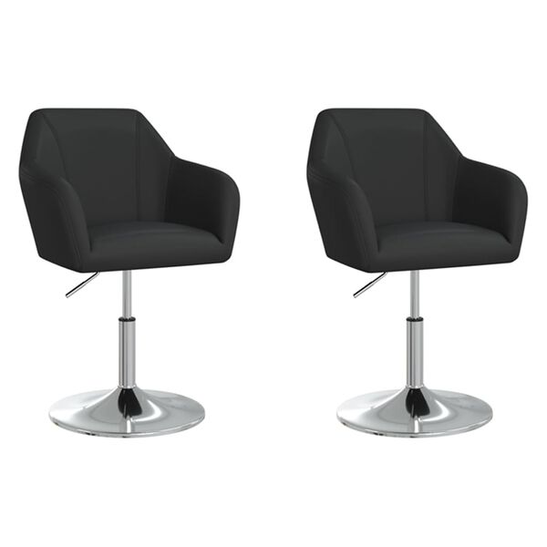 vidaXL Jed&aacute;lensk&eacute; stoličky 2 ks čierne umel&aacute; koža
