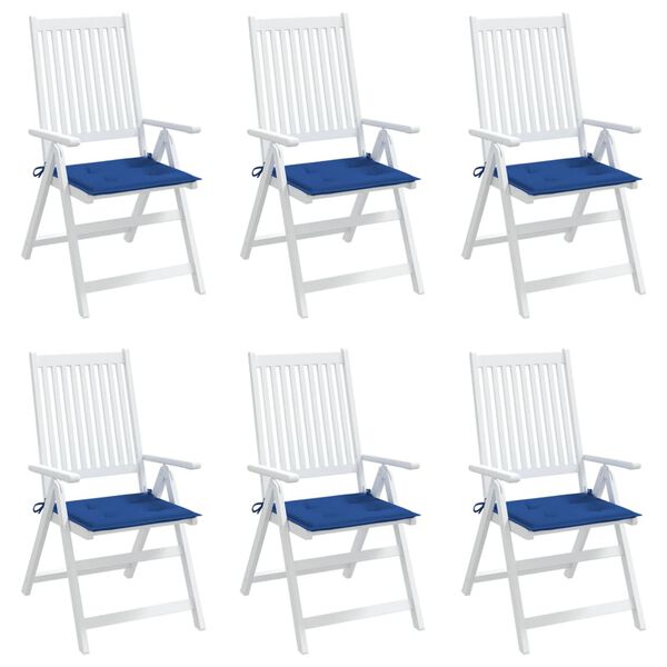 vidaXL Podložky na z&aacute;hradn&eacute; stoličky 6 ks 50x50x4 cm, oxfordsk&aacute; l&aacute;tka