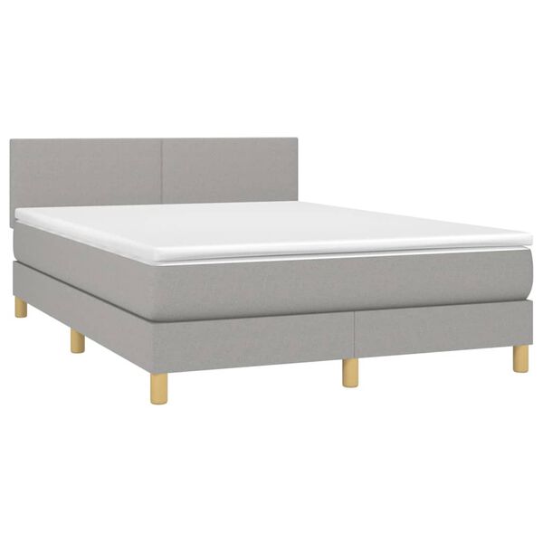 vidaXL Boxspring posteľ s matracom bledosiv&aacute; 140x200 cm l&aacute;tka