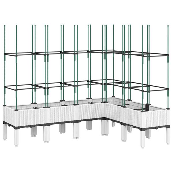 vidaXL Z&aacute;hradn&yacute; kvetin&aacute;č s mriežkou biely 160x120x142,5 cm PP