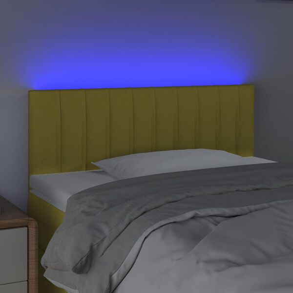 vidaXL Čelo postele s LED zelen&eacute; 100x5x78/88 cm l&aacute;tka