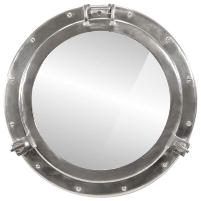 vidaXL Priezorové zrkadlo nástenné Ø50 cm hliník a sklo