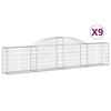 vidaXL Obl&uacute;kov&yacute; gabionov&yacute; k&ocirc;&scaron; 9 ks 300x30x60/80 cm pozinkovan&eacute; železo