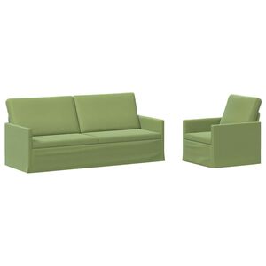 vidaXL Sada pohoviek 2 pcs Svetlo zelen&aacute; Zamat