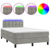vidaXL Boxspring posteľ s matracom a LED, svetlosiv&aacute; 120x190 cm, l&aacute;tka